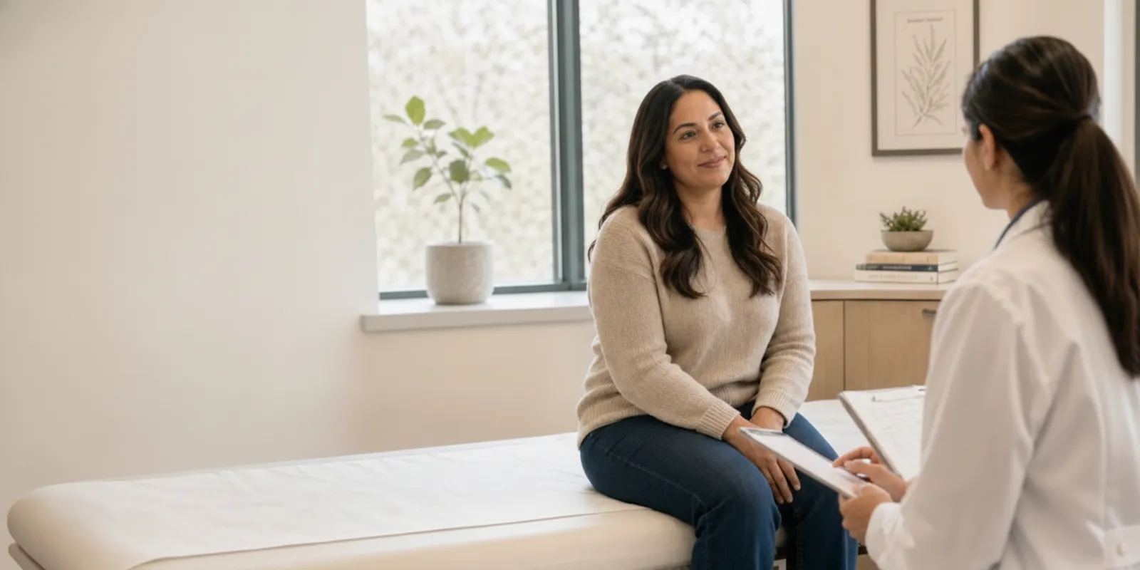 Patient discussing weight management options with a physician in a clinic
