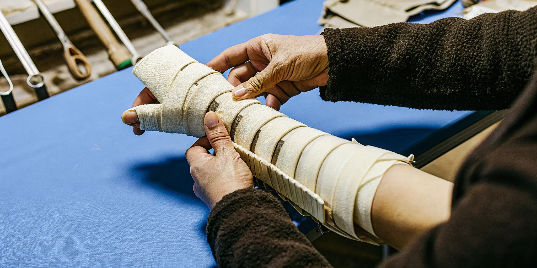 Custom hand and wrist splint adjustment by Certified Hand Therapist