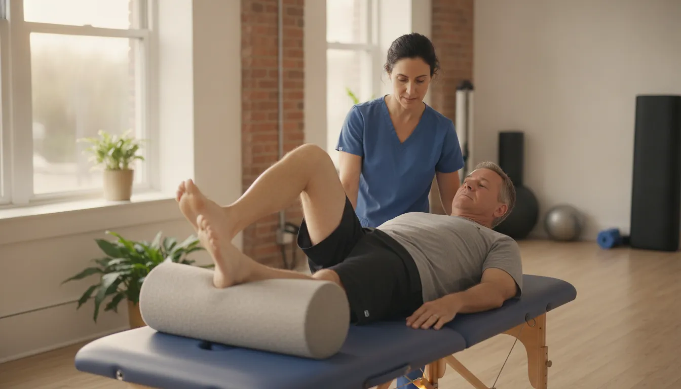 Knee pain chiropractor Brooklyn NYC care plan with guided rehabilitation exercise