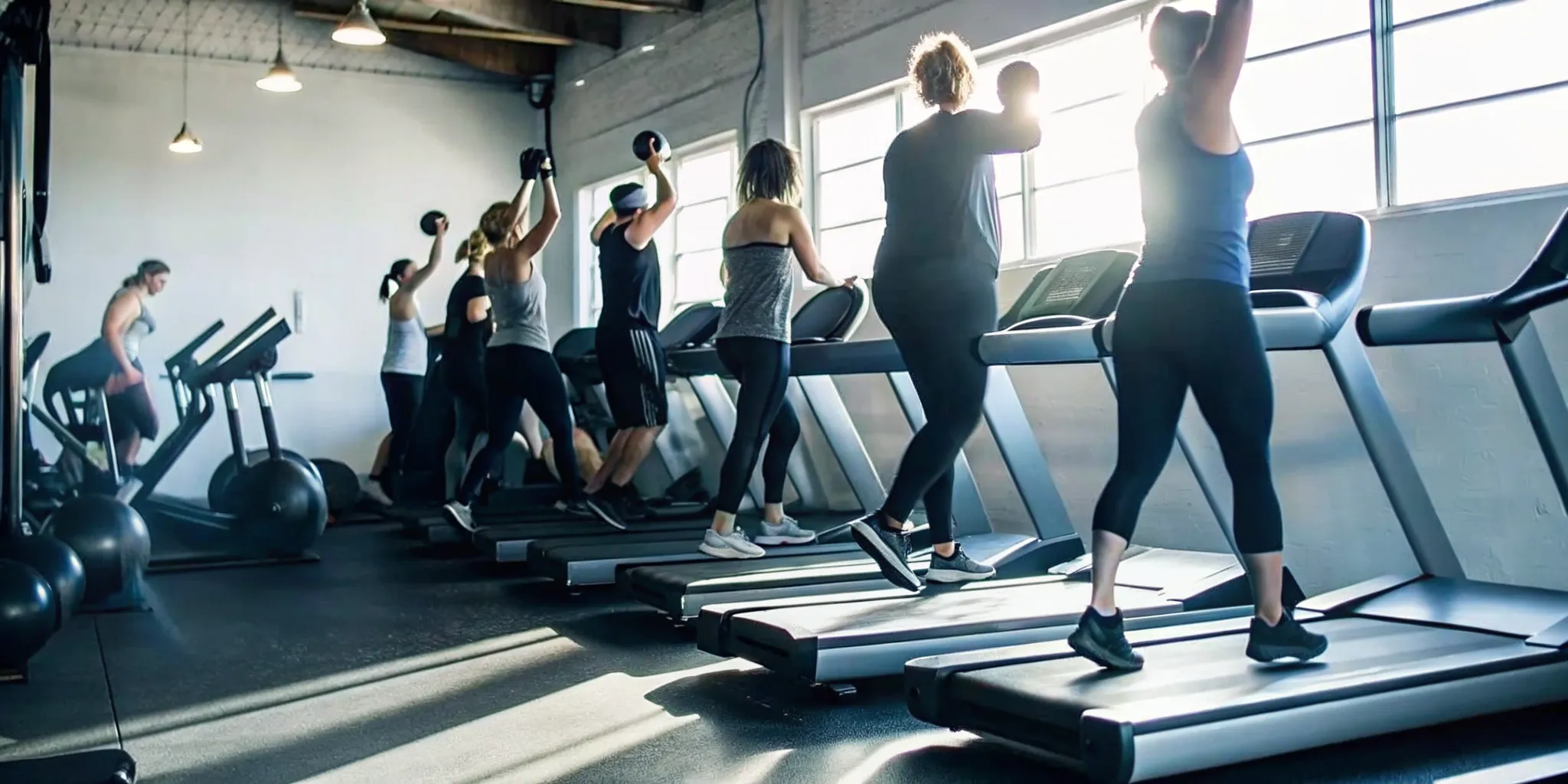 Members training together in a Williamsburg gym community class