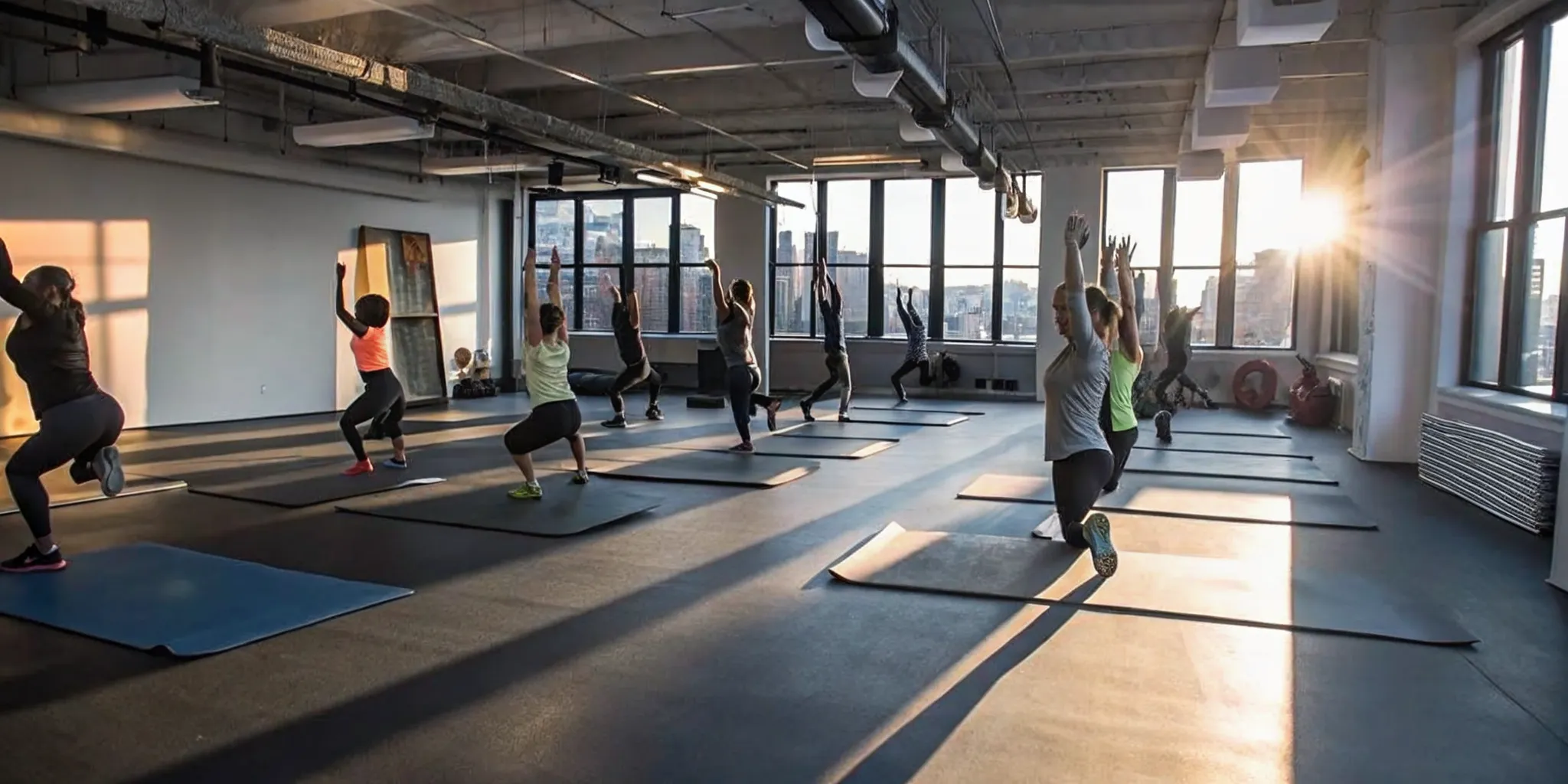 New Yorkers comparing morning and evening workout classes
