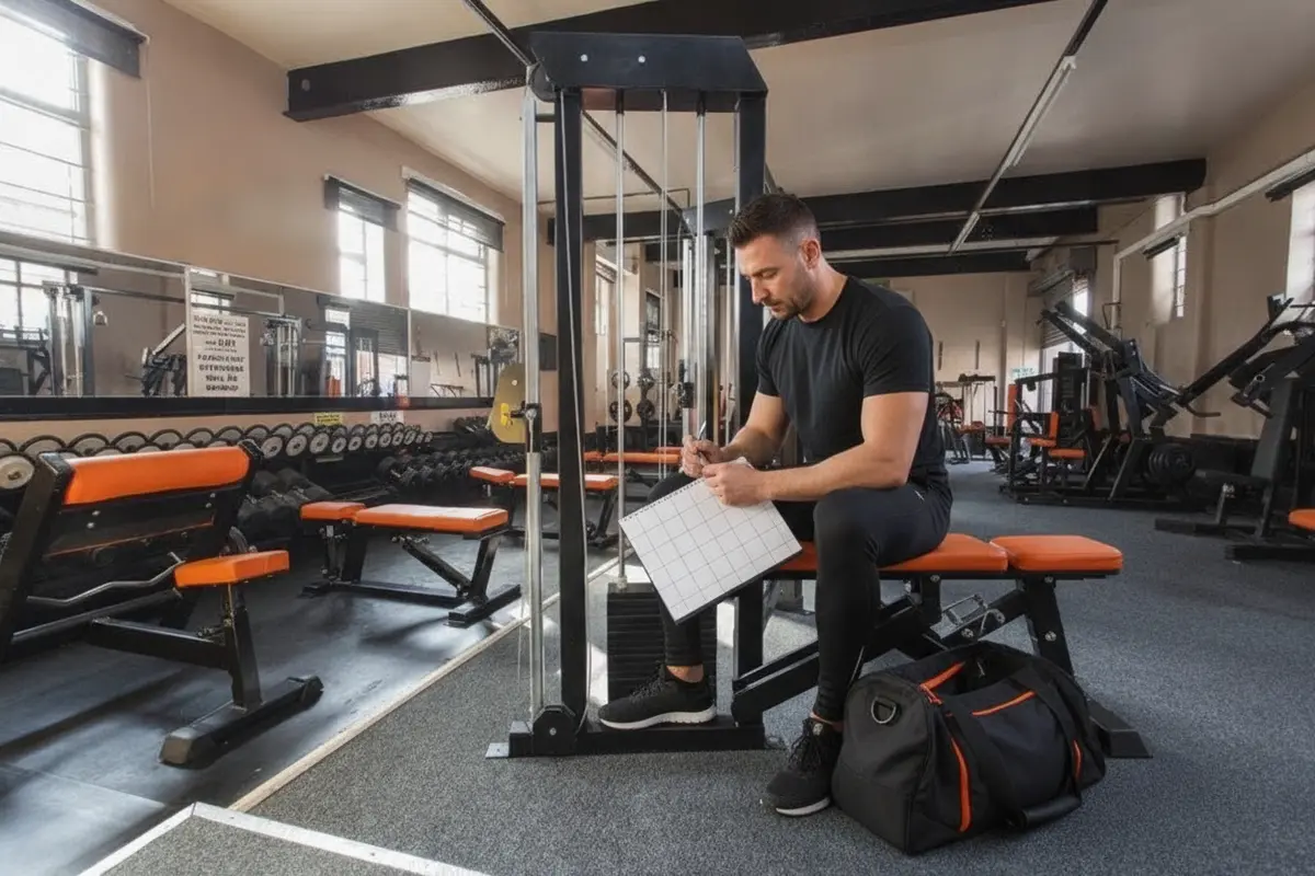 Member comparing gym class options and weekly training times
