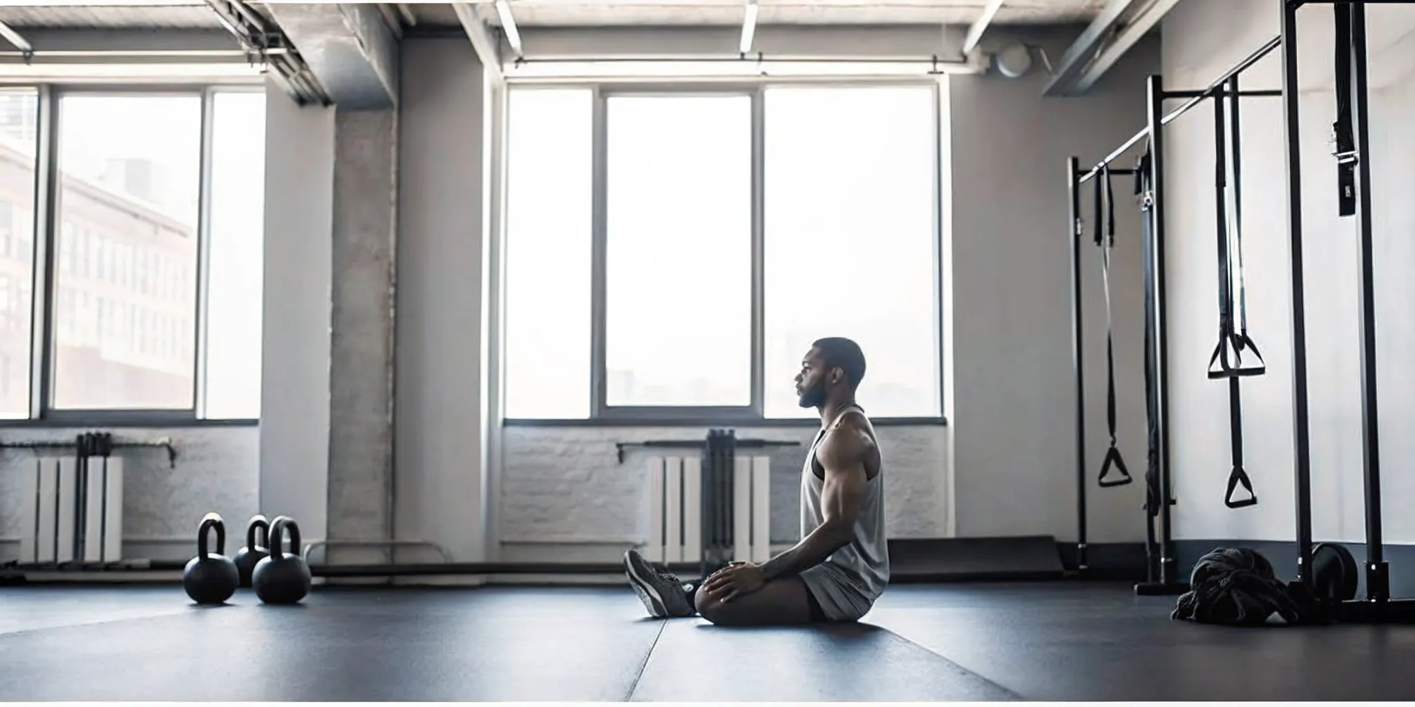 Athlete using gentle stretching for active recovery after a high intensity workout