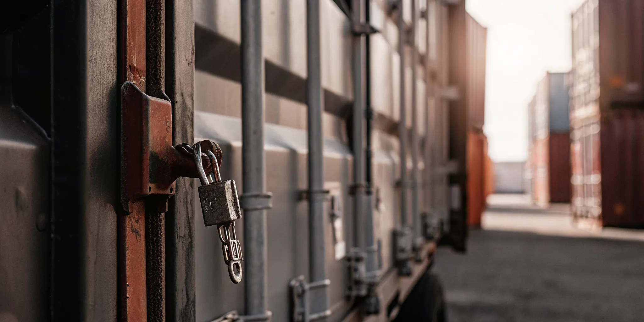 Container lock vs security seal layered cargo protection