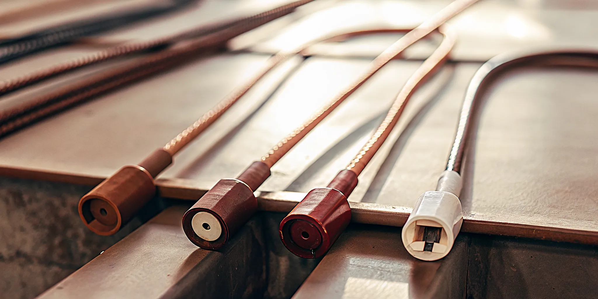Bolt, cable, and indicative cargo security seal types on an inspection bench