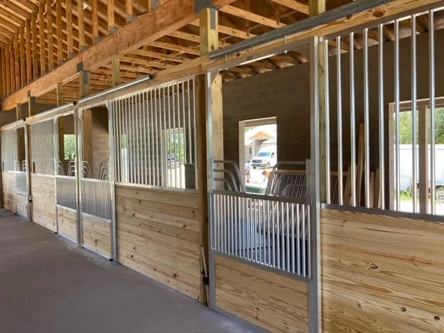 Armour aluminum sliding stall door with open top design