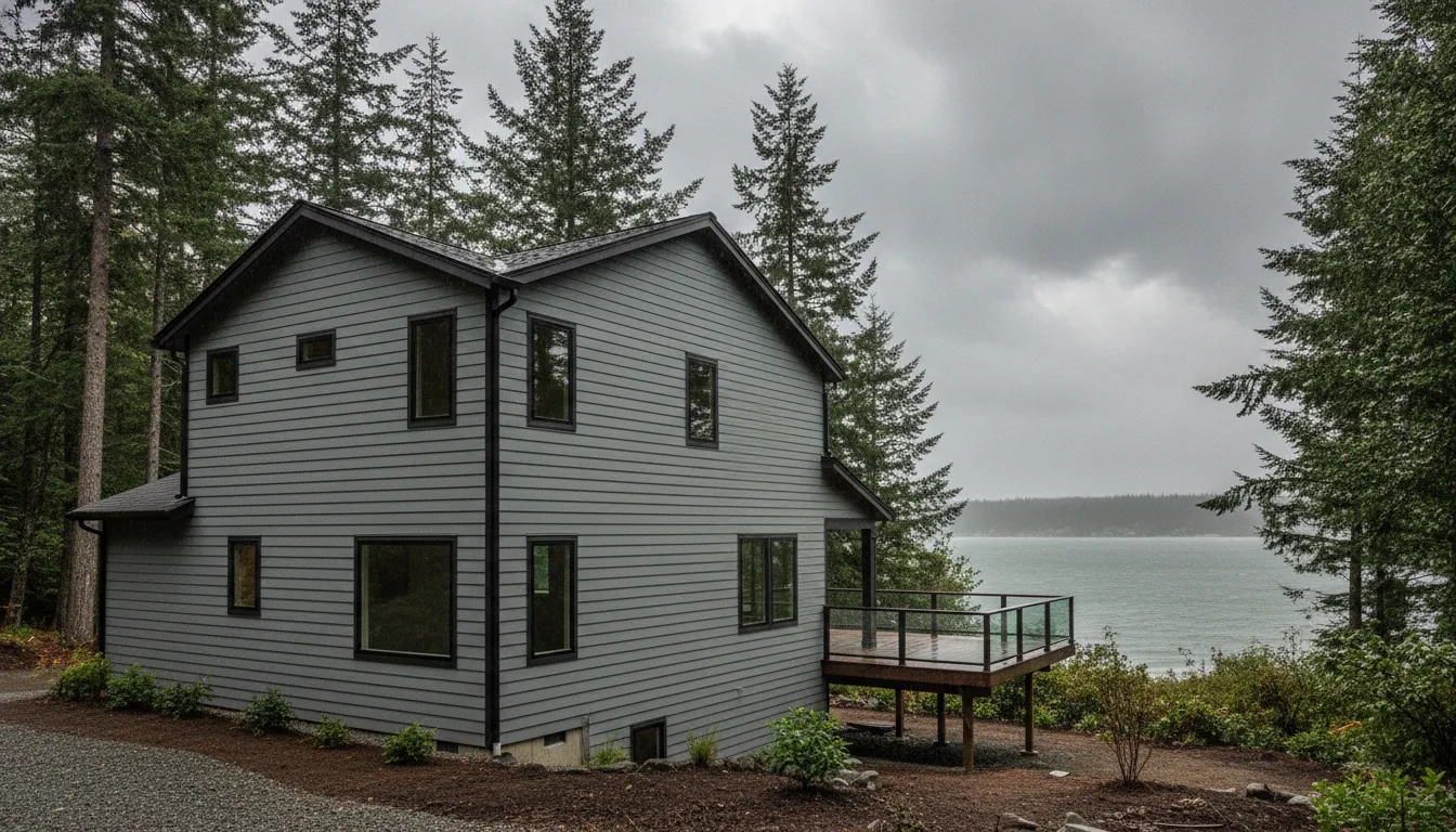 Fiber cement siding pros and cons example on a Puget Sound home