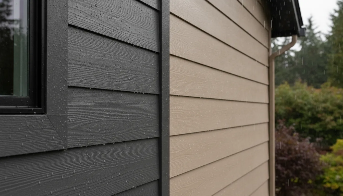 James Hardie vs vinyl siding comparison in rainy weather