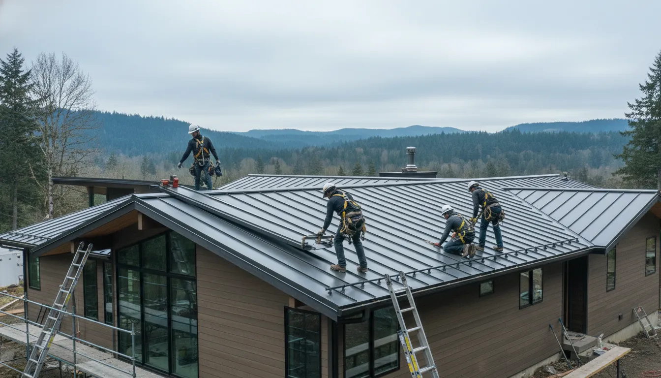 Professional standing seam metal roof installation in Washington