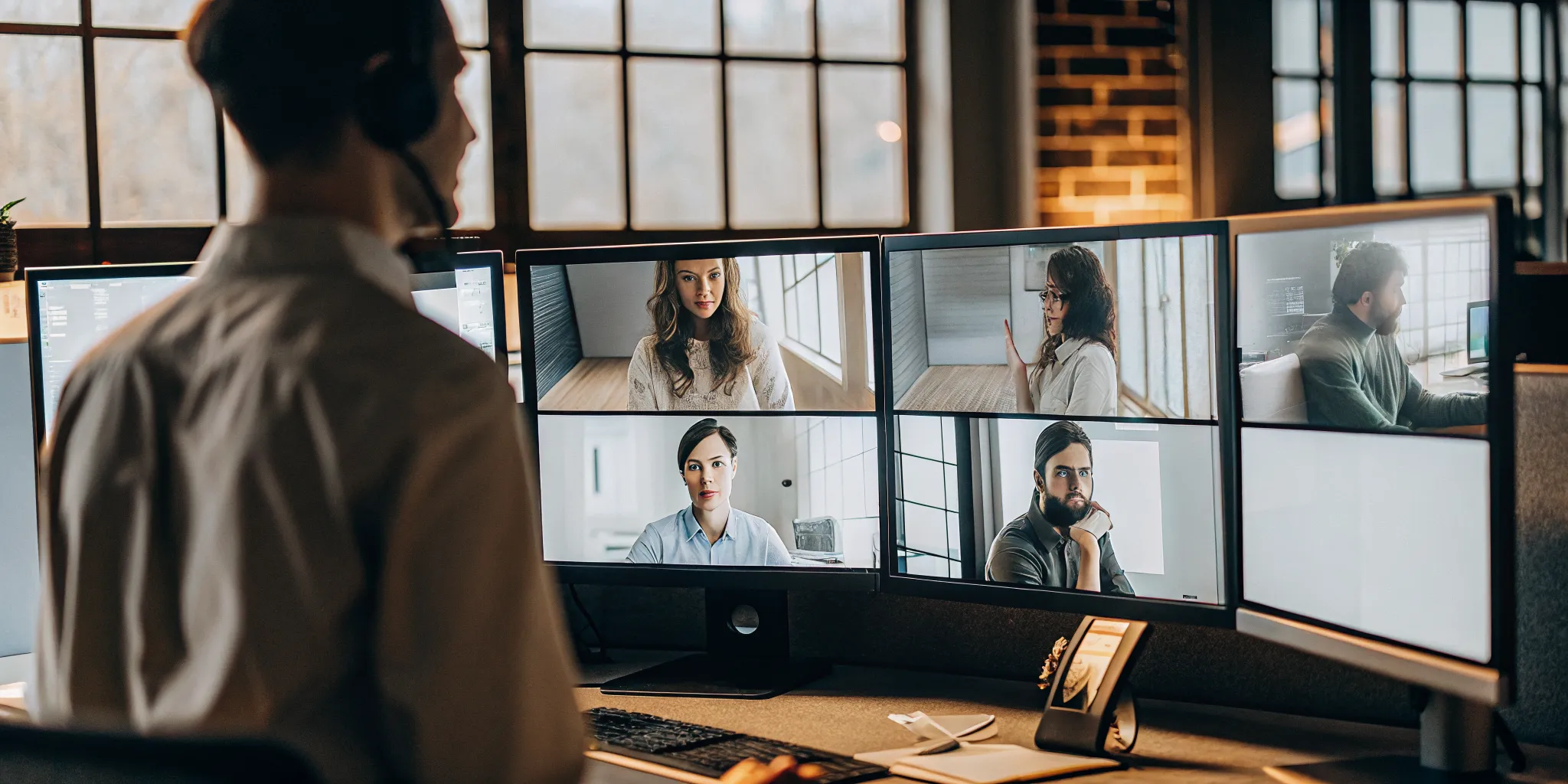 Manager using QA software tools to review contact center agent performance on a dashboard.