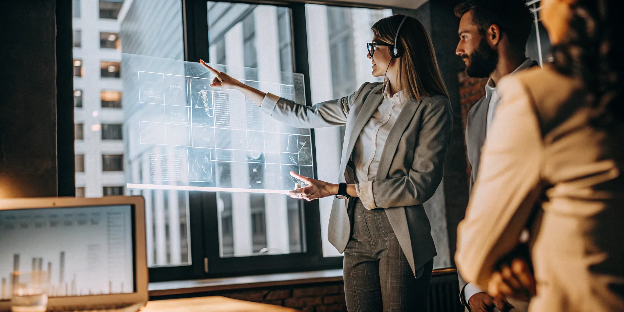 A team discussing future contact center trends and the impact of AI on customer service.