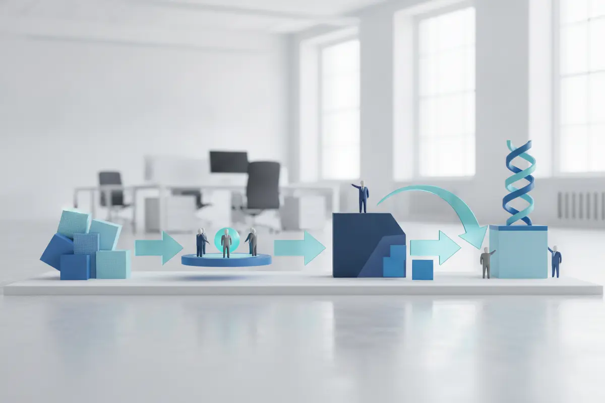 Audit workflow connecting content evidence to ownership, decisions, and follow-up