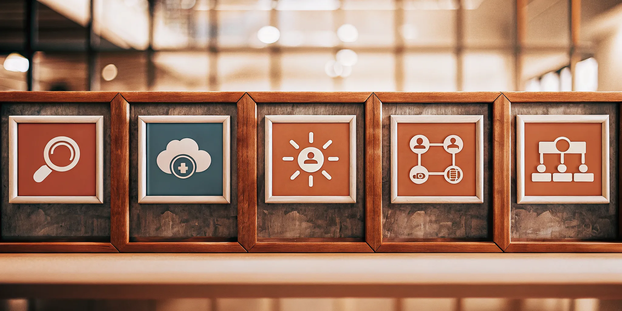 Icons outlining the steps for benchmarking performance metrics.