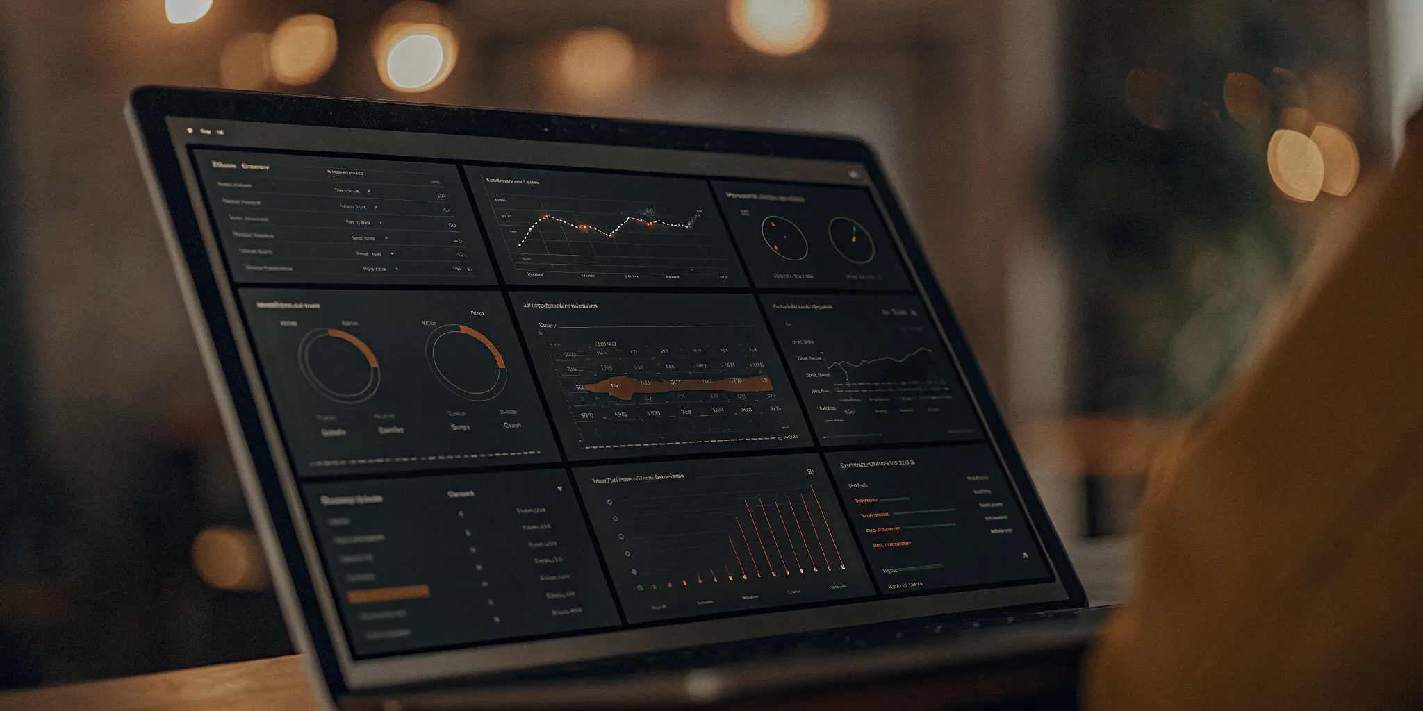 Performance dashboard interface showing unified metrics and data visualizations for multi-client BPO operations