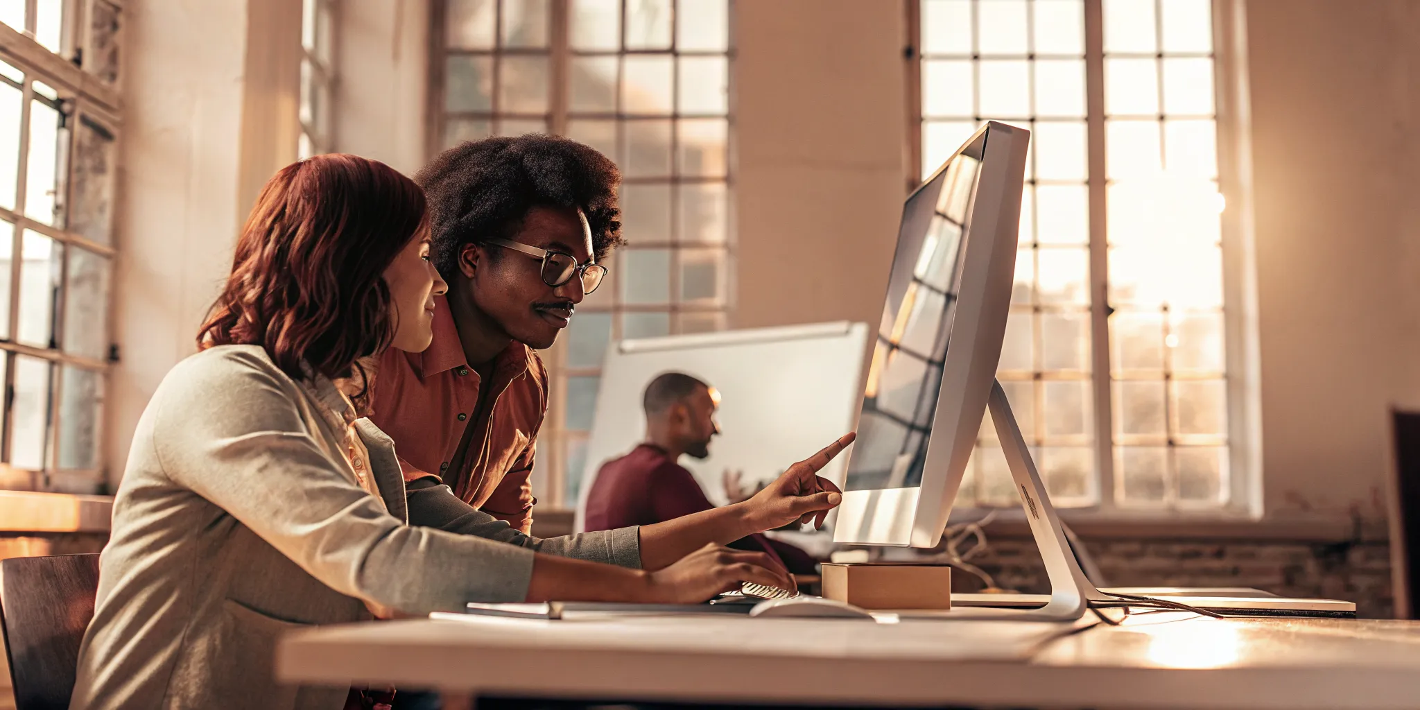 Contact center leaders planning a knowledge management strategy at a shared workspace