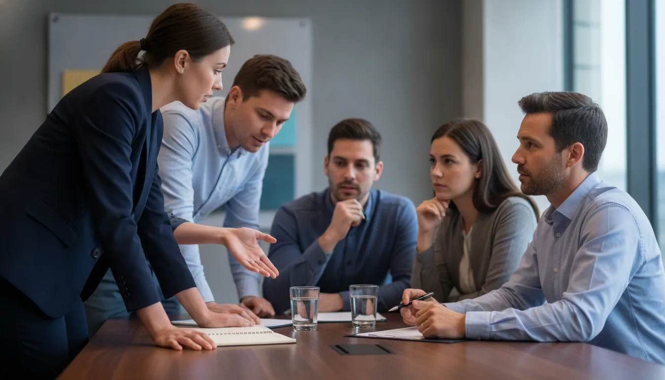 Supervisor reviewing contact center quality evidence with an employee