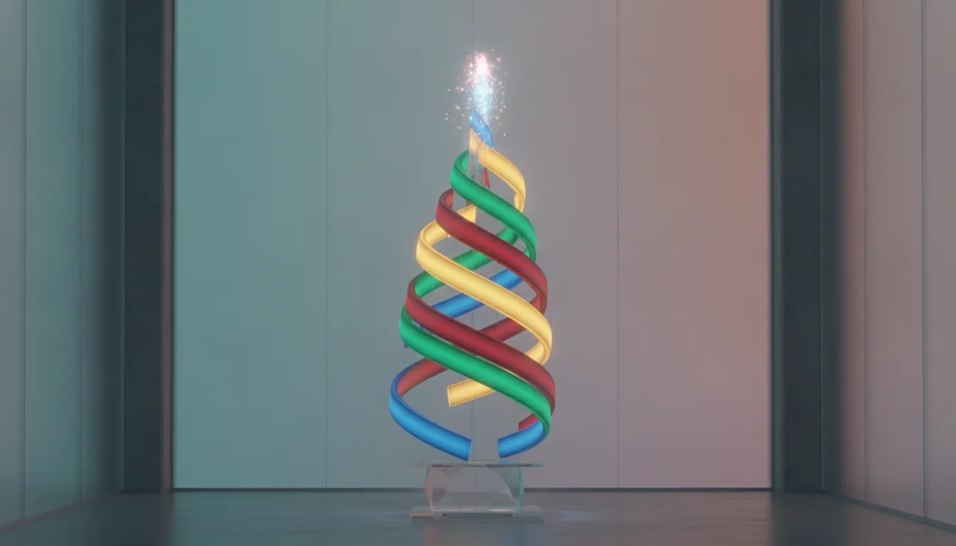 Abstract visualization of connected quality signals flowing across multiple interaction channels