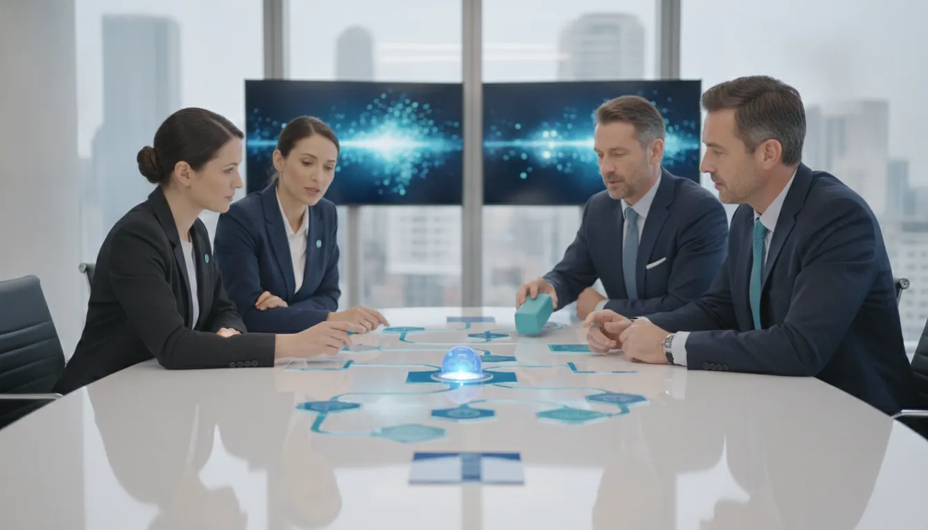 Insurance claims and underwriting leaders reviewing compliance operations
