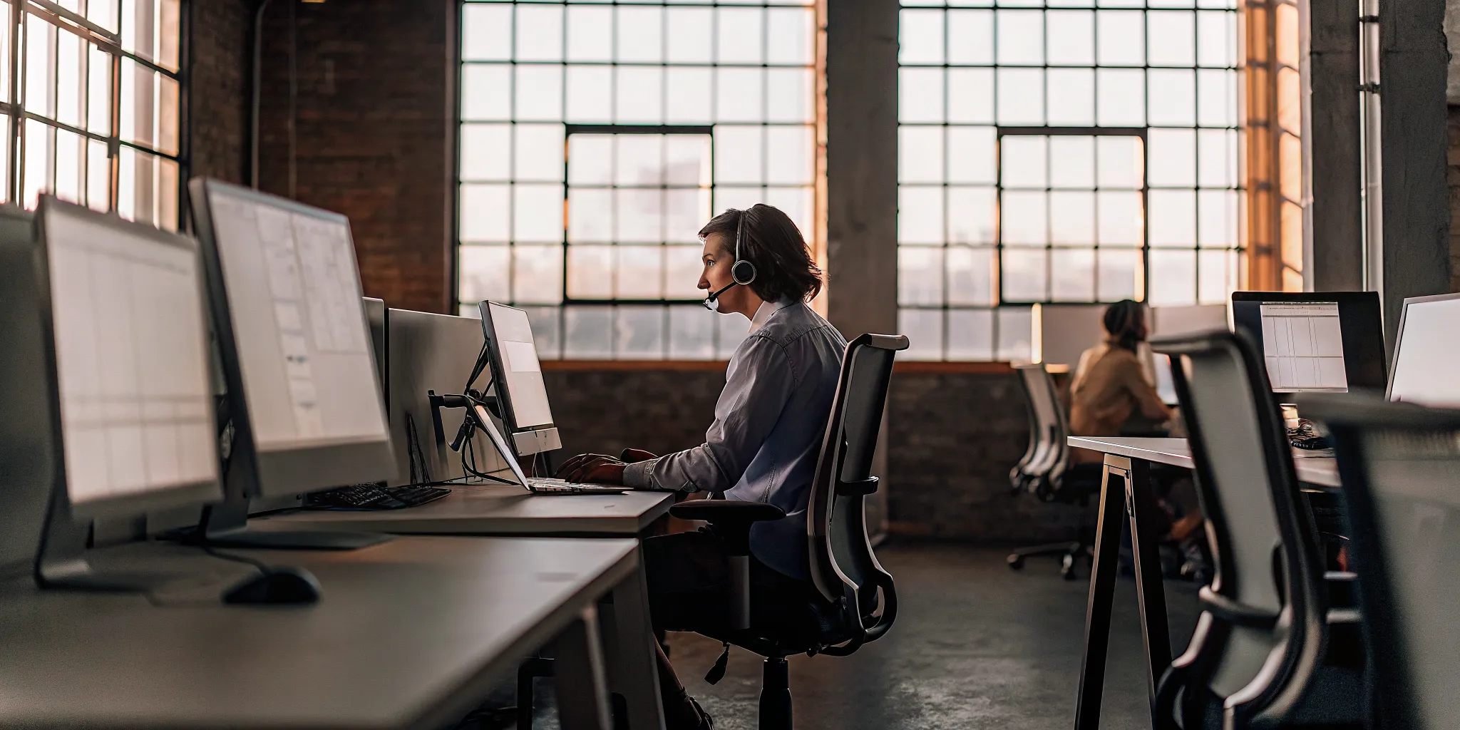 A call center agent uses an integrated knowledge base to assist a customer.