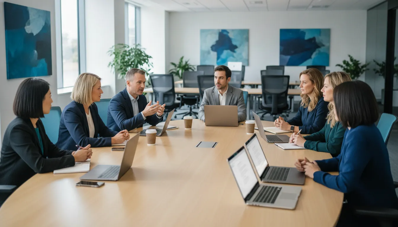 Contact center and back-office leaders discussing service management metrics