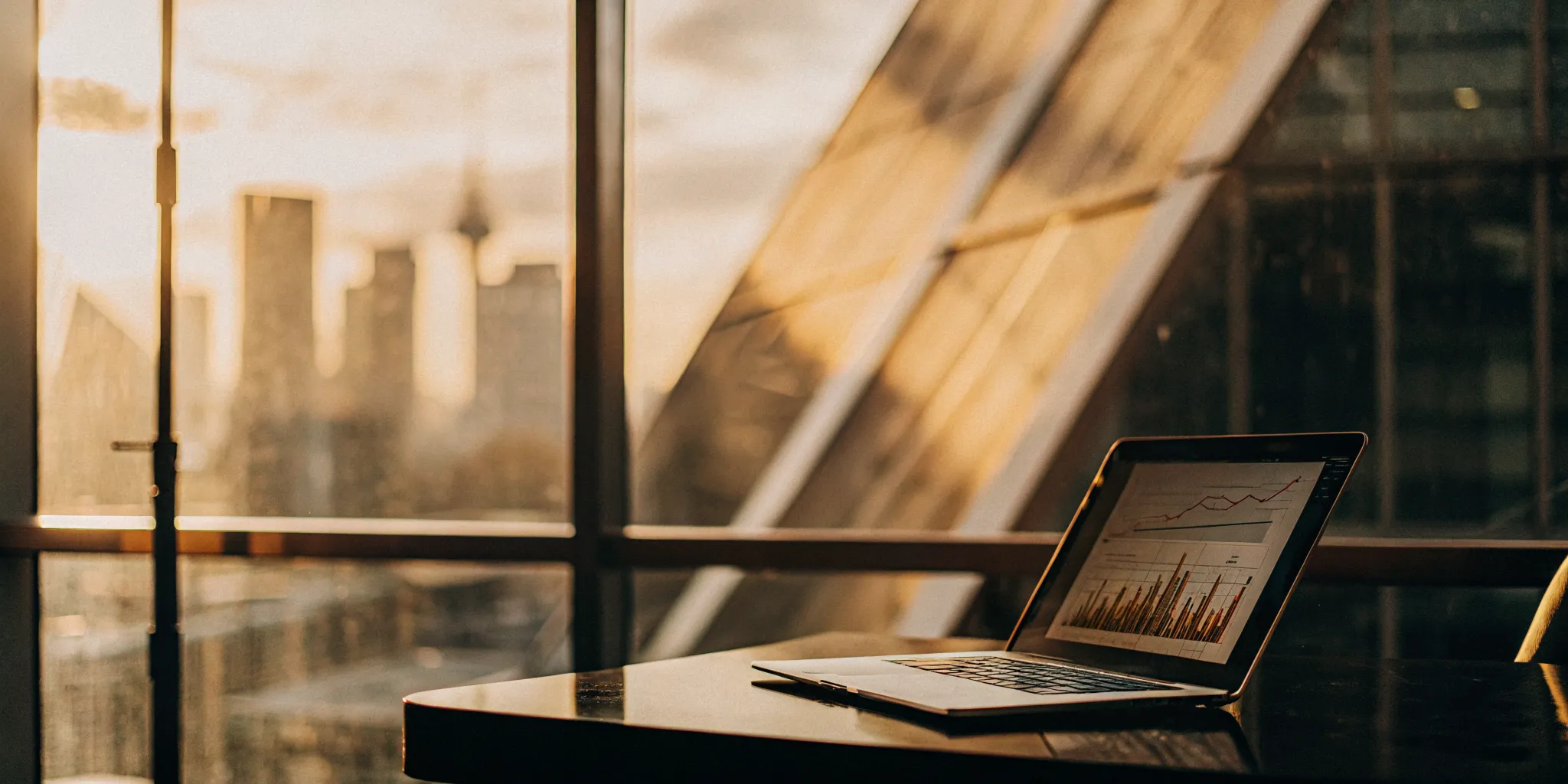 A laptop displaying a NICE performance management dashboard with charts and analytics.