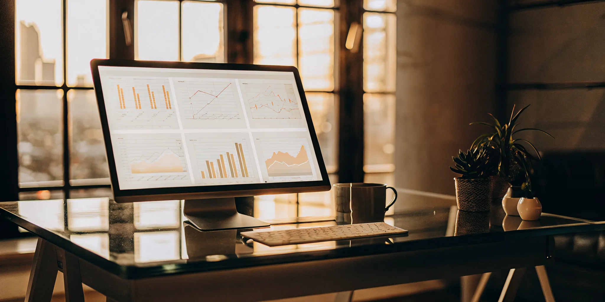 Software productivity benchmarks and metrics displayed on a computer monitor.