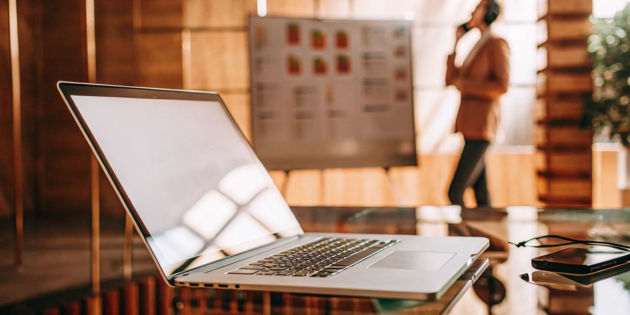 Laptop screen showing a comparison of contact center software vendors.