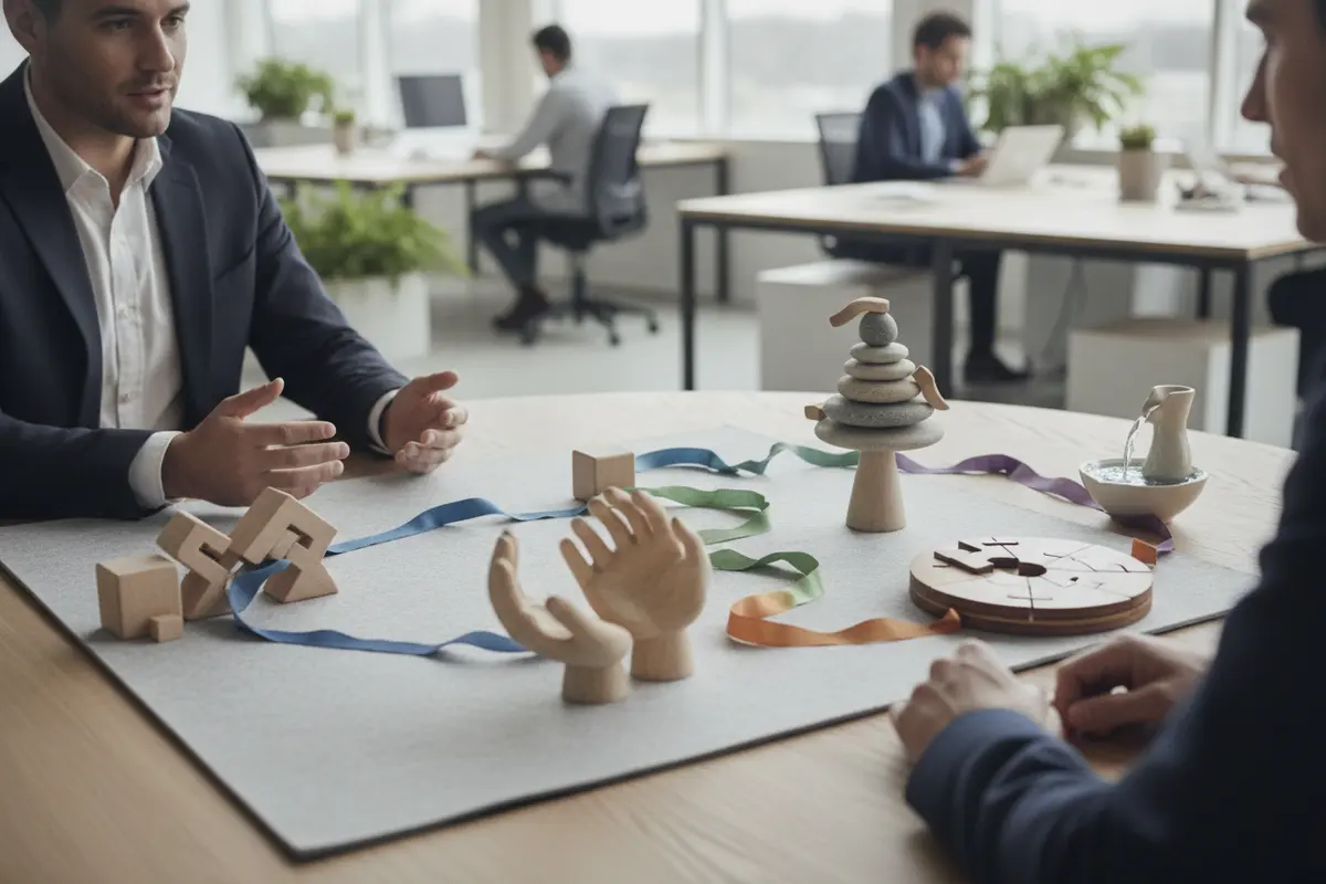 Visual workflow connecting claims interaction review, coaching, learning, knowledge updates, and follow-up