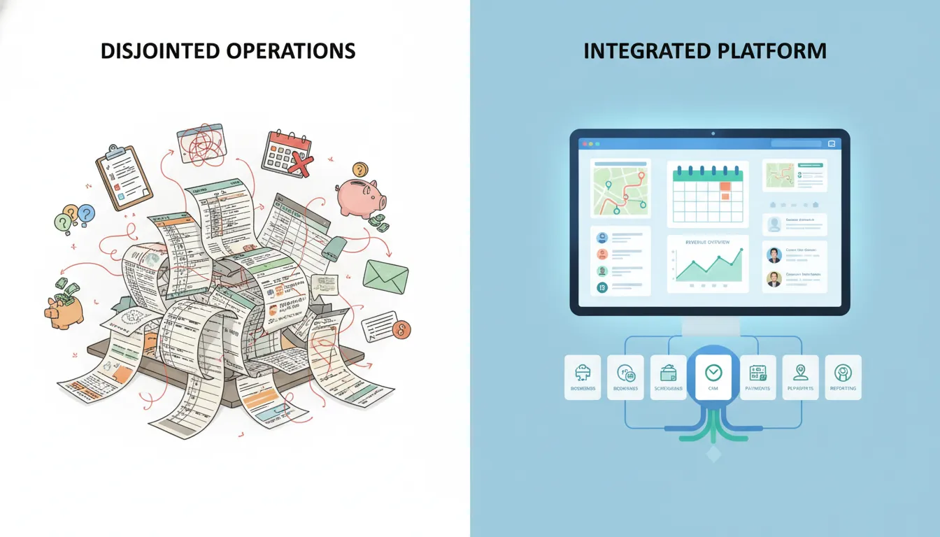 Comparison of manual spreadsheets versus automated integrated tour operations platform