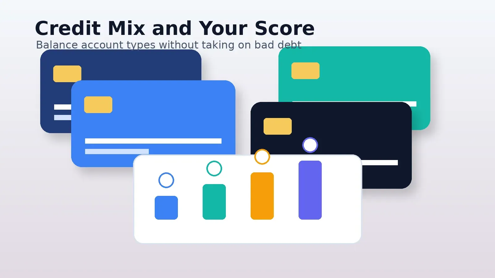 Illustration showing how credit mix affects credit score through different account types