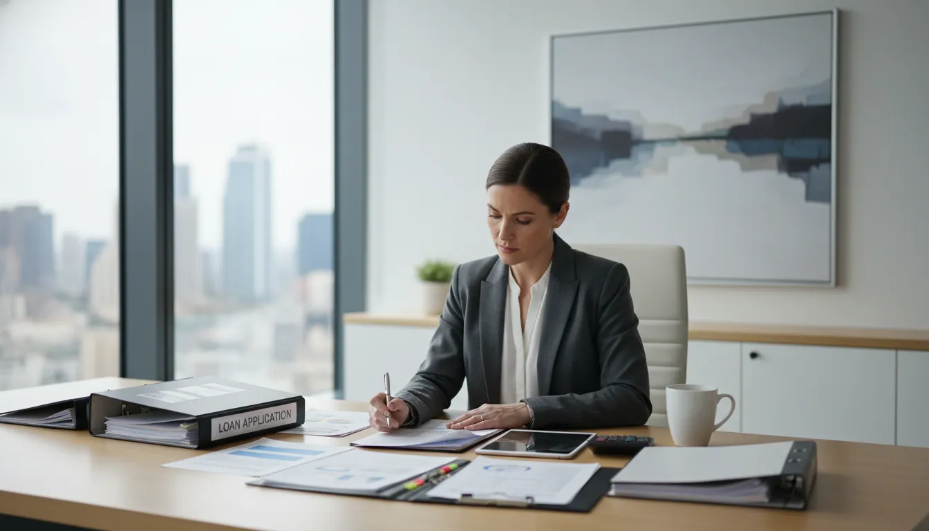 Small business owner reviewing business loans with EIN only documents