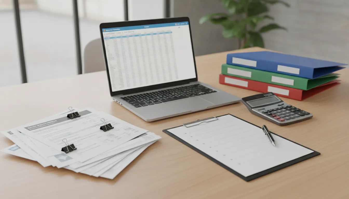 Business funding preparation checklist with financial documents