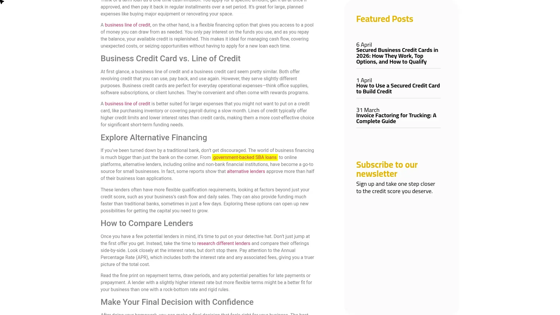 Business owner reviewing a business line of credit vs business loan comparison