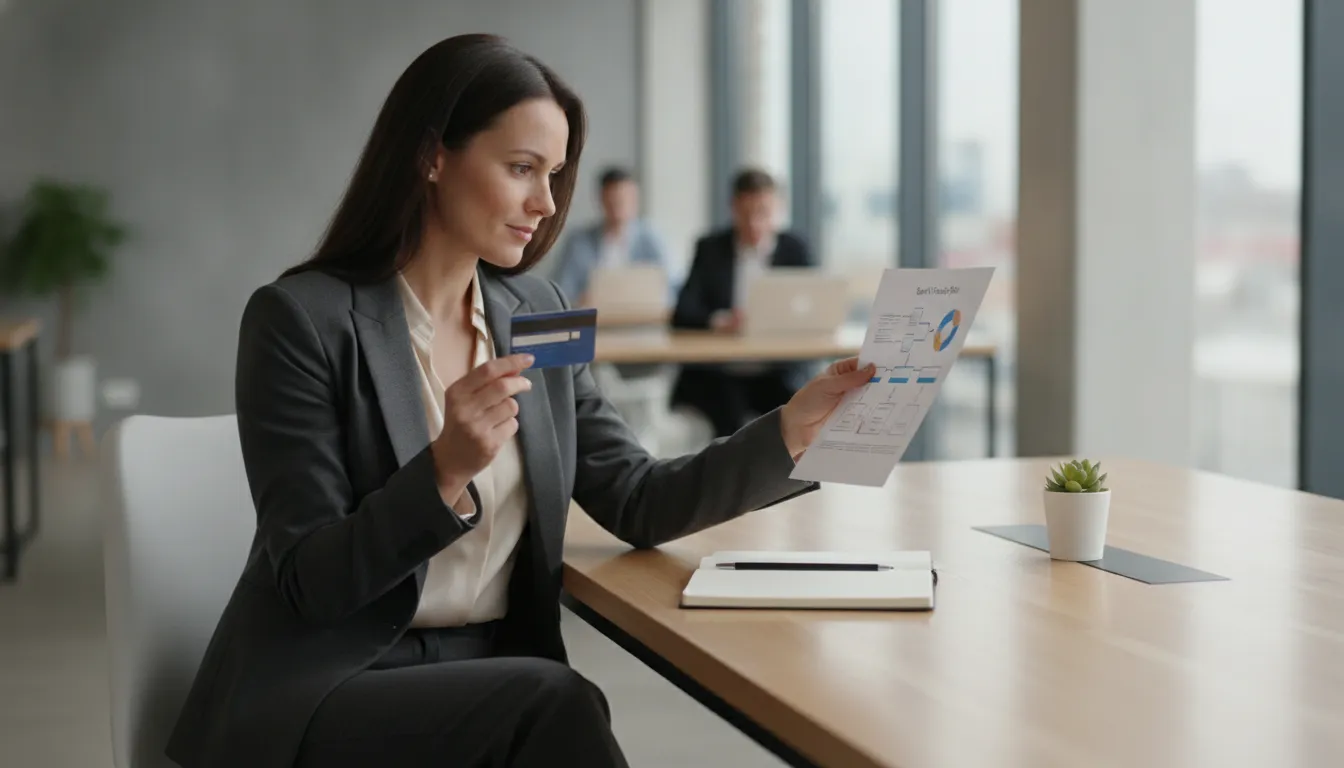 Small business owner comparing a business credit card and line of credit
