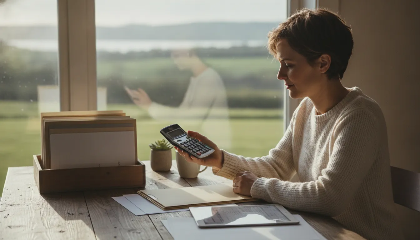 Person organizing an independent plan to rebuild credit after divorce