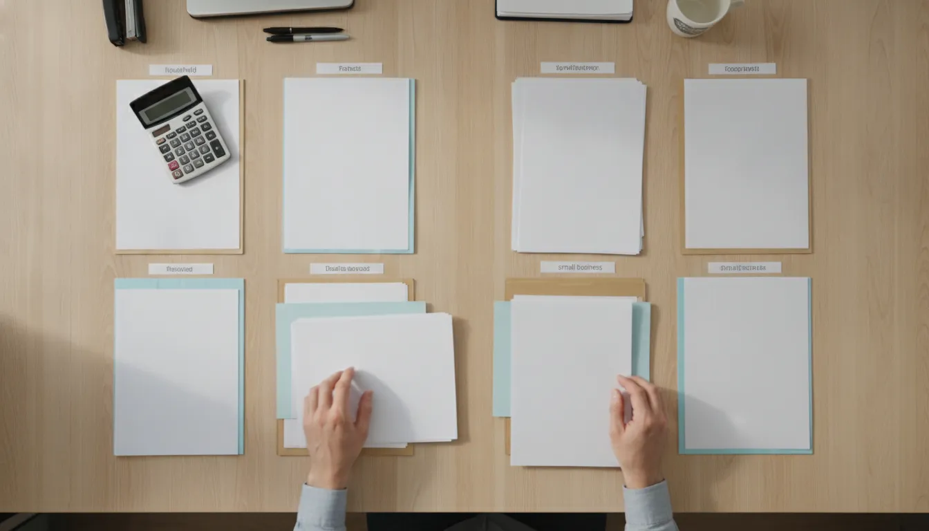 Borrower organizing debts and income before applying for financing