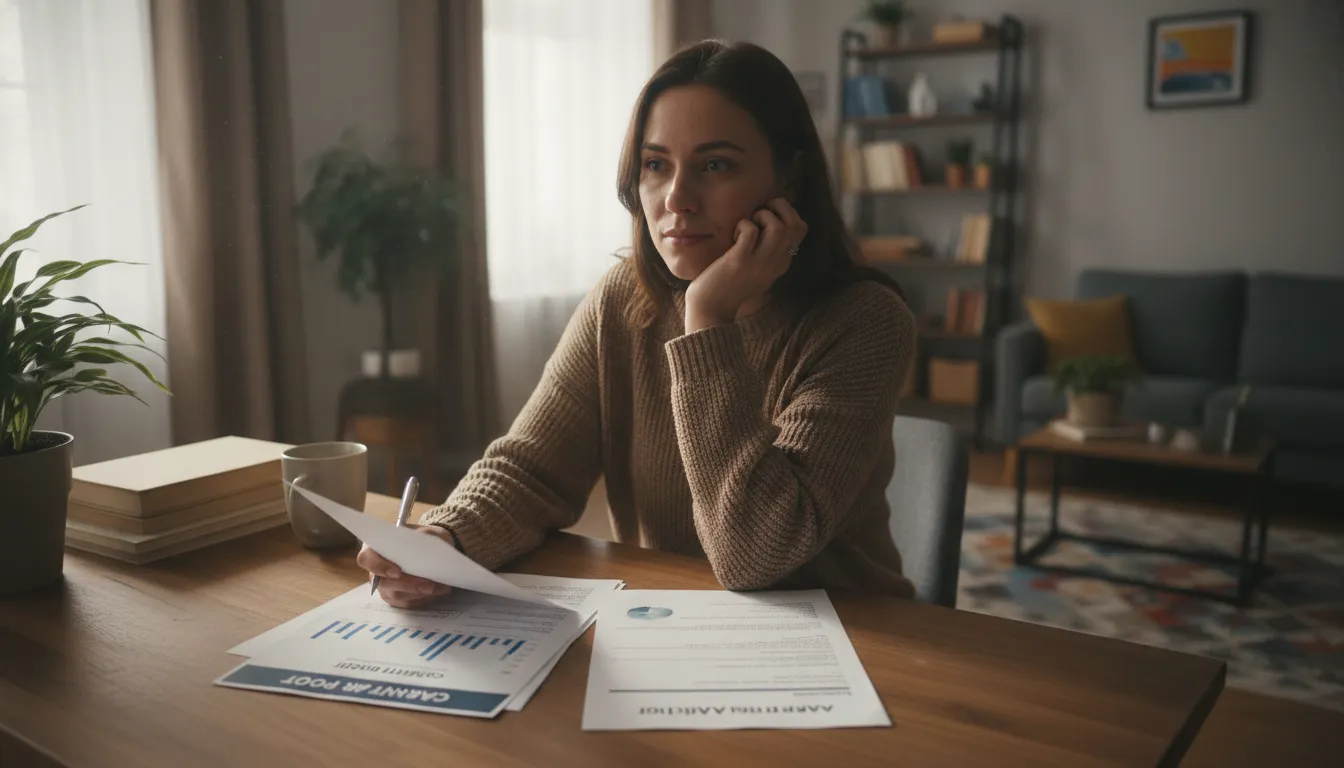 Renter reviewing a credit report after an apartment denial