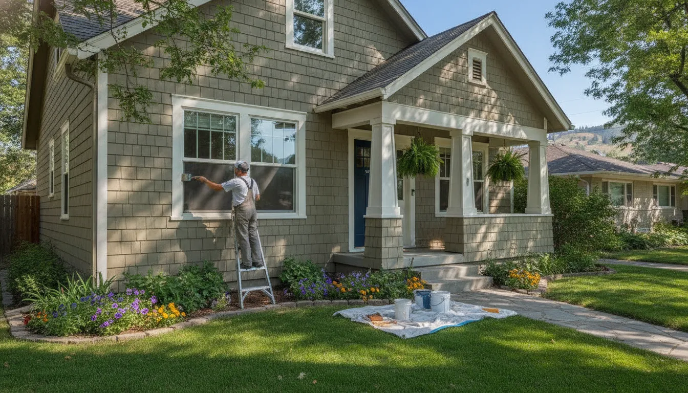 Professional exterior paint touch-ups on a Boise house before listing