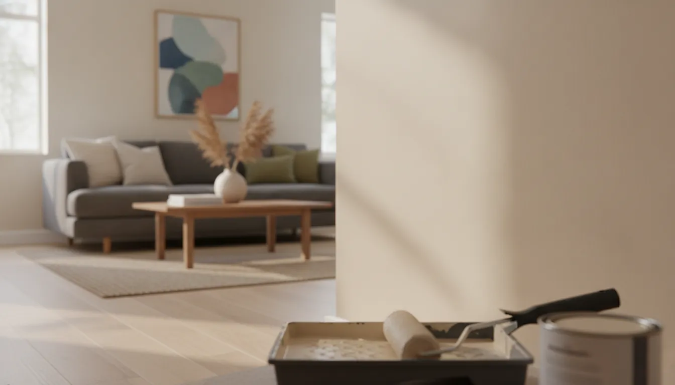 Bright freshly painted interior wall with a clean, durable finish