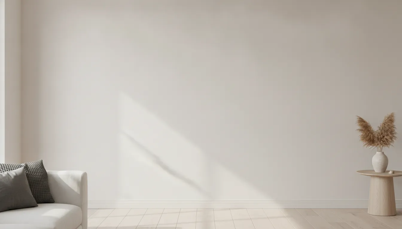 Clean smooth eggshell finish interior wall in a light neutral tone