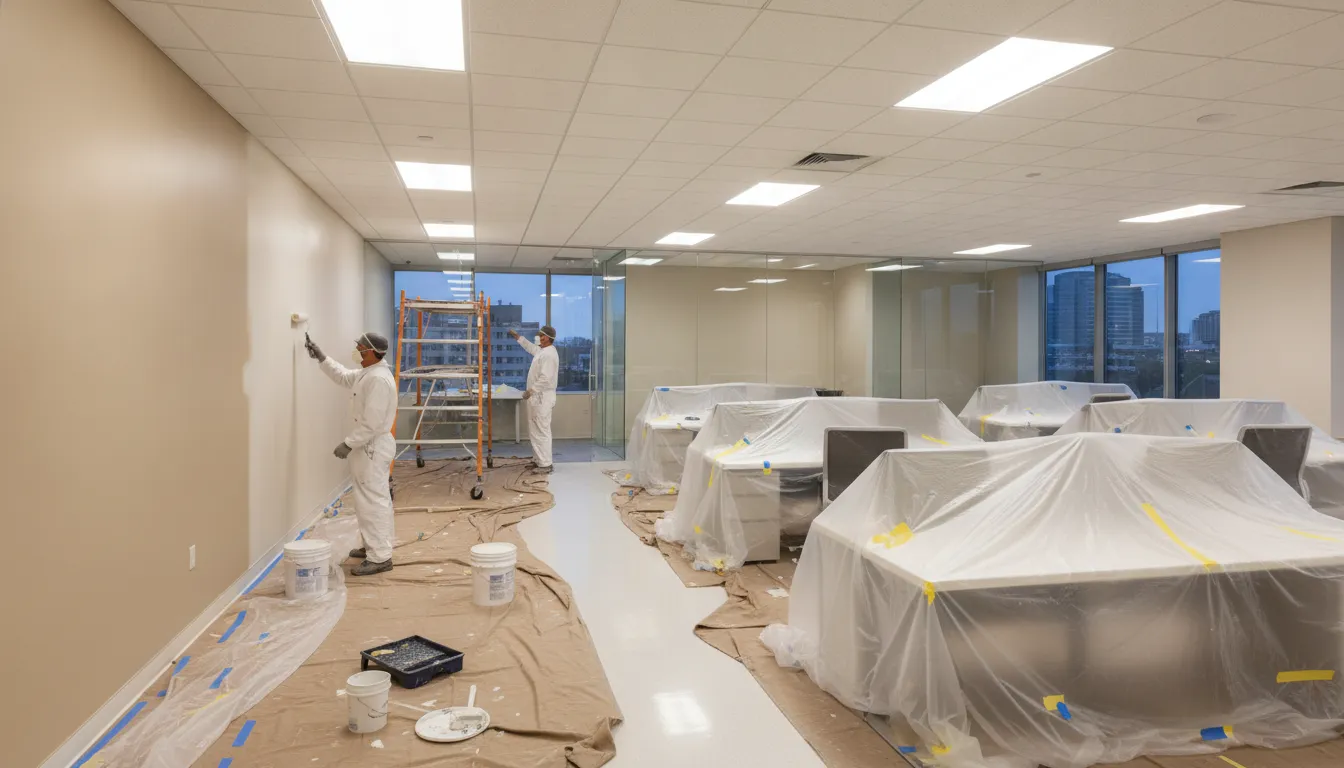 Professional crew handling office painting Boise after hours