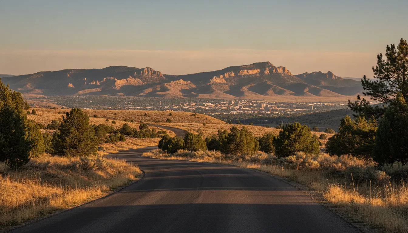 Quiet Front Range road between Denver and Golden, Colorado