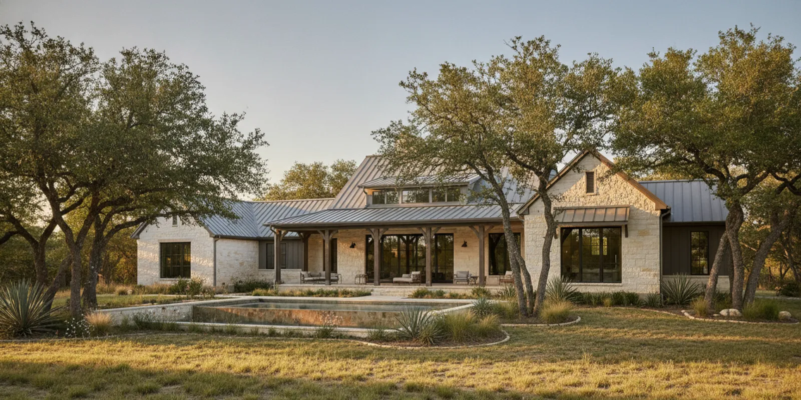 Custom Texas Hill Country home set on a spacious homesite with trees and open land