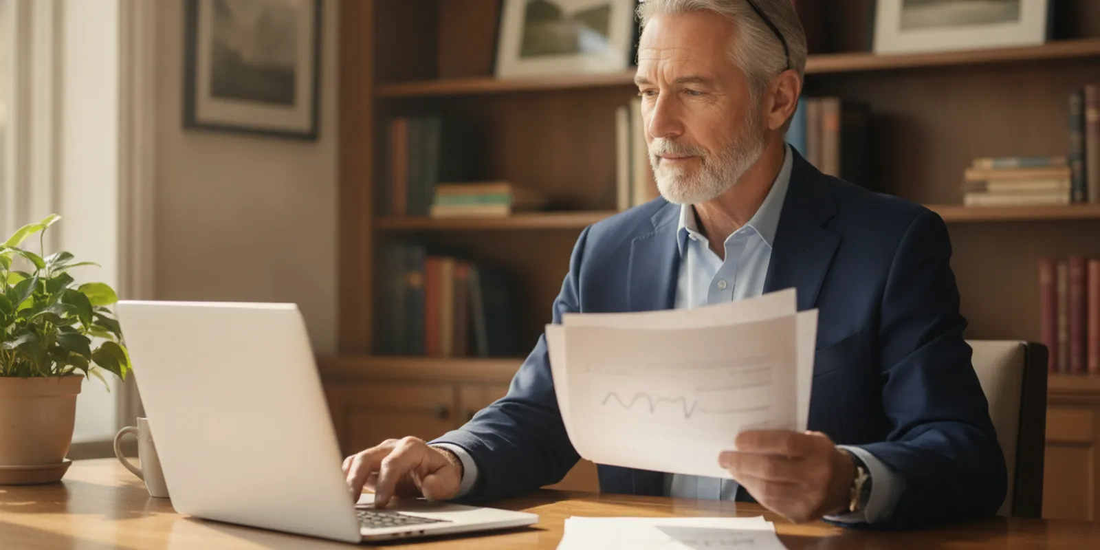 Person reviewing Social Security estimates and retirement notes at a desk