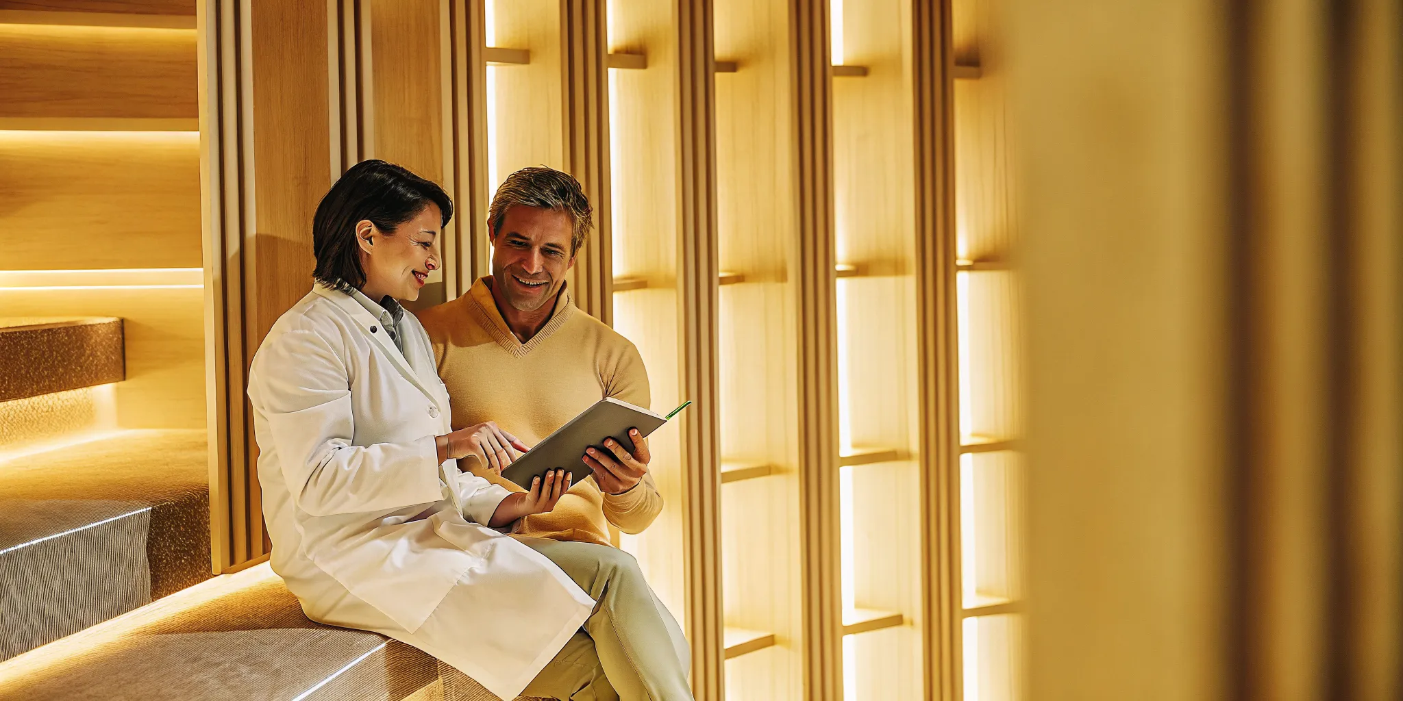 Hair Transplant Payment Plans How to Qualify: A Patient Guide 1 Physician reviewing a hair restoration treatment plan with a patient in a modern clinic