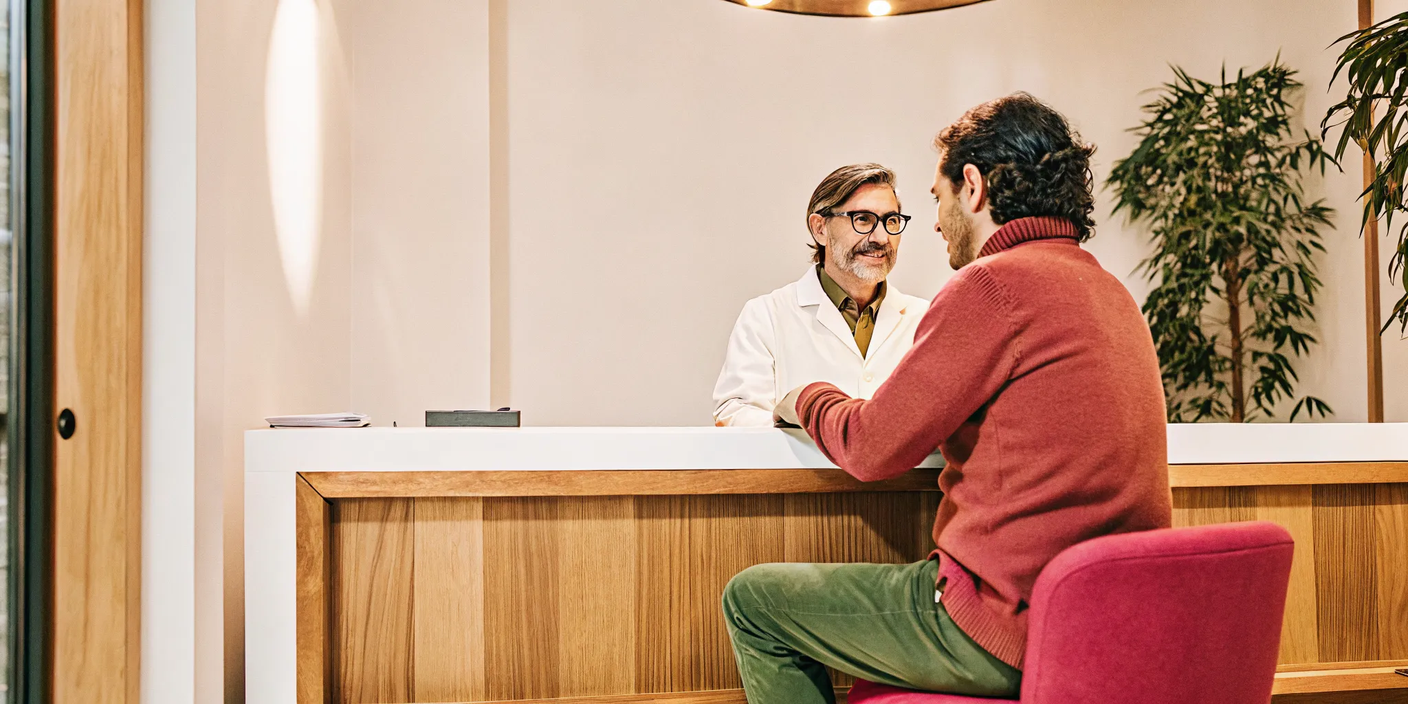 Physician and patient planning natural beard transplant design