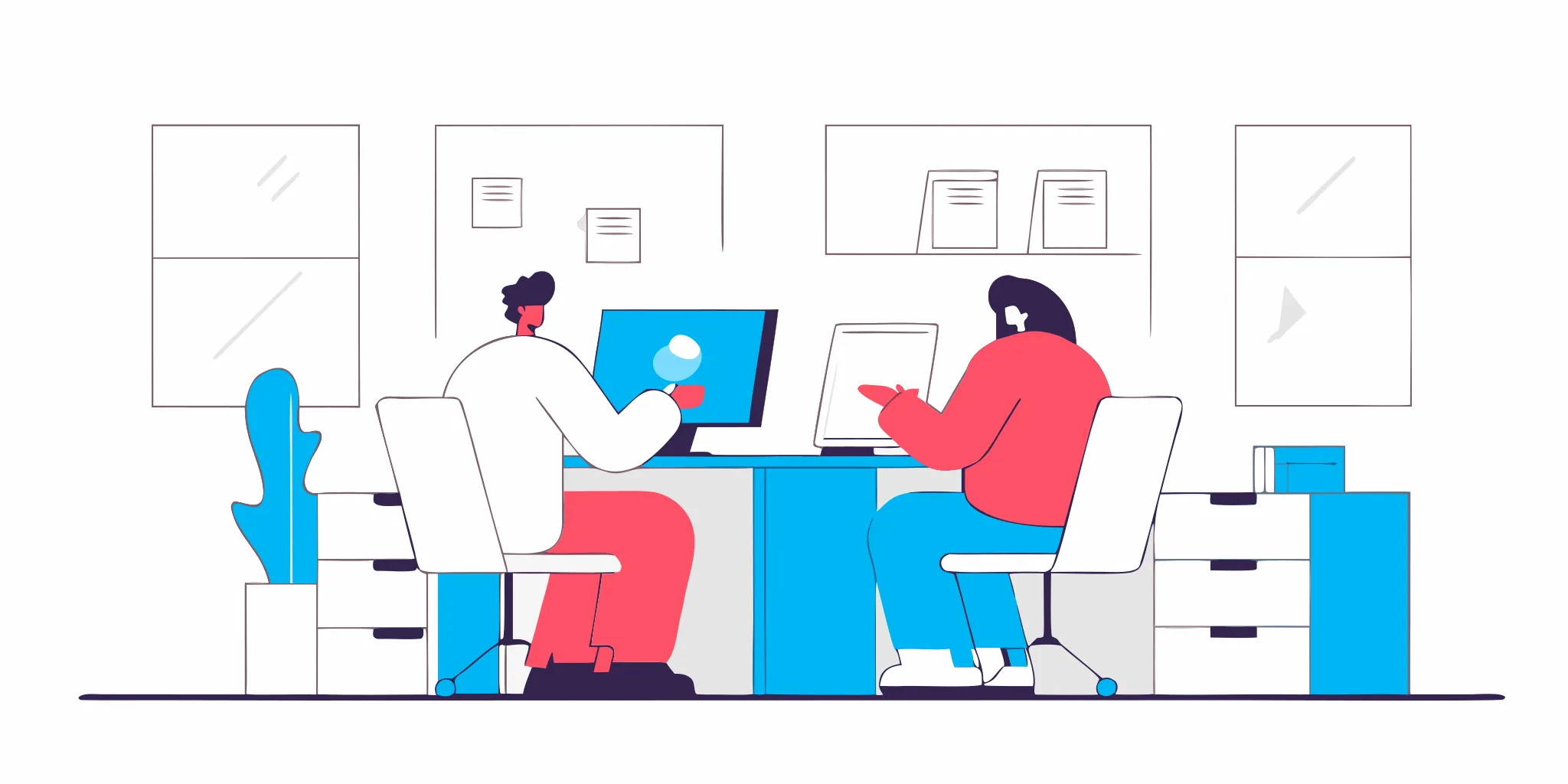 Medical billing specialists review orthopedic surgical claims at a clean office desk
