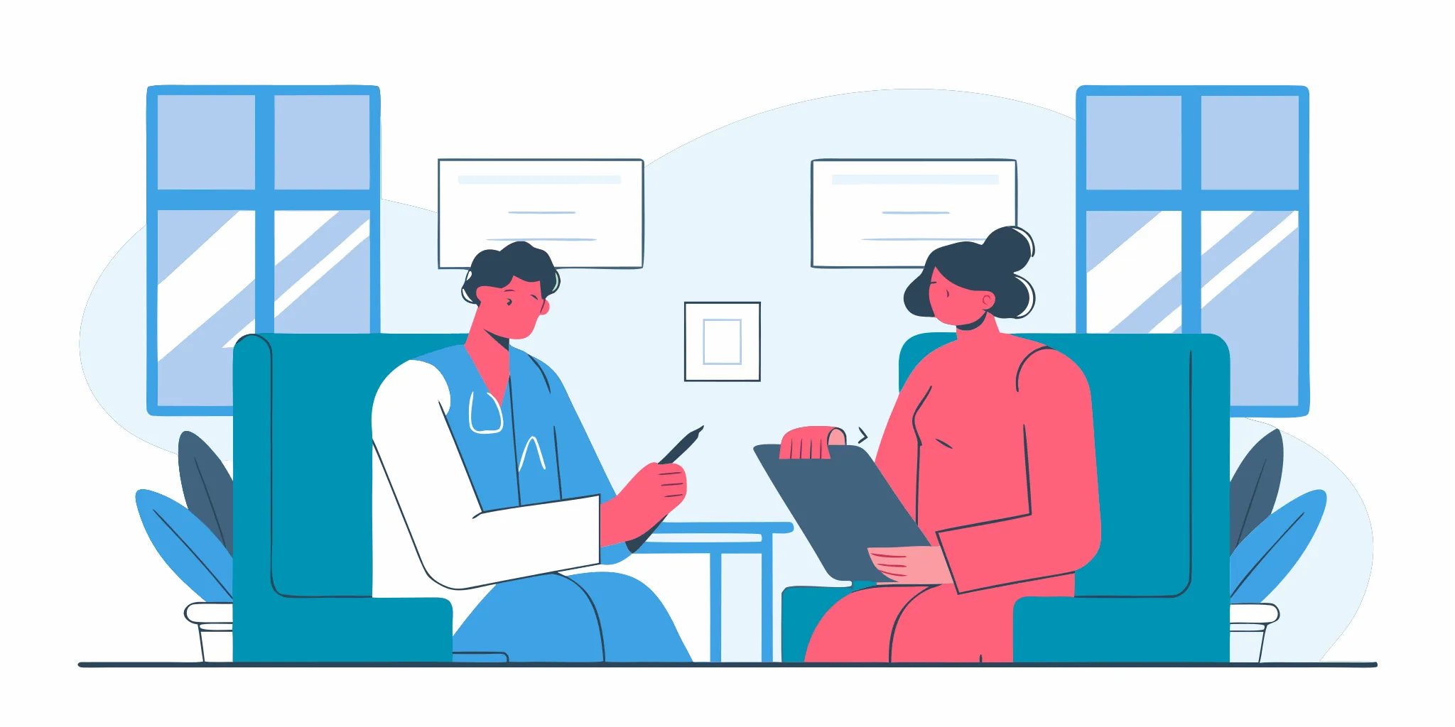 Orthopedic surgeon and billing coordinator review implant and supply records