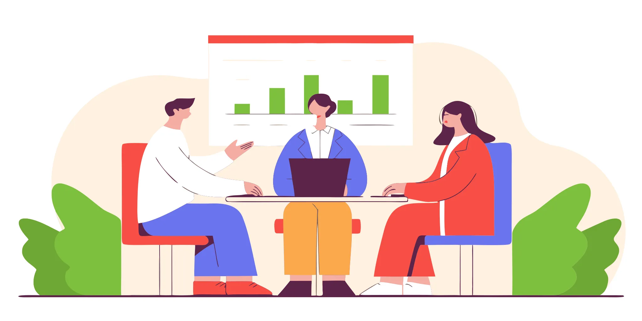 Healthcare team reviewing medical revenue cycle management performance