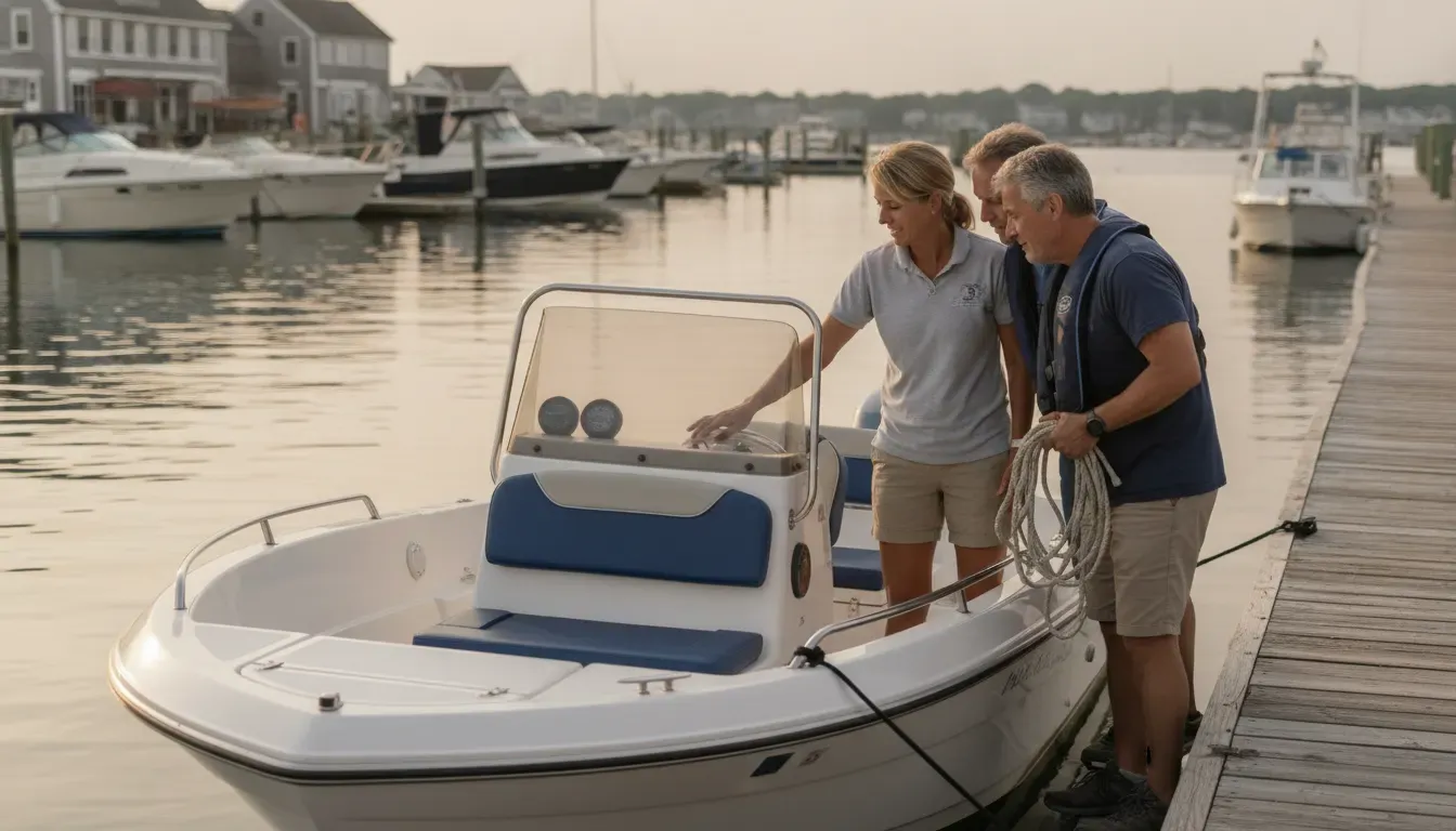 Hands-on boating orientation at a North Shore Massachusetts marina